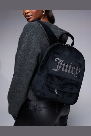 Juicy Couture Rygsæk med logo i velour