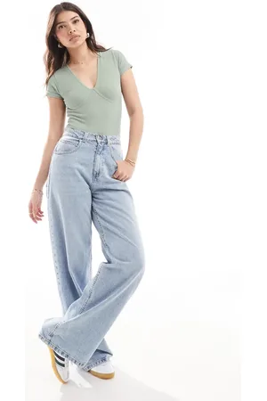 ASOS Sømløs, formgivende bodystocking med korte ærmer og kantdetaljer i - Del af sæt