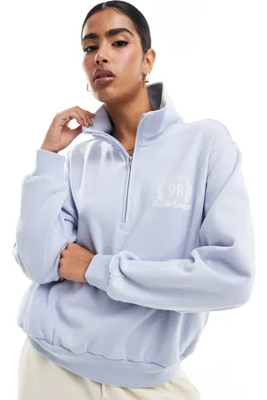 Hollister Sweatshirt med halv lynlås og motivprint