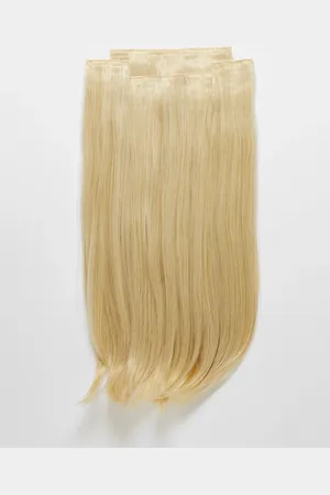 Lullabellz 5 styks supertykke 22-tommers lige clip-in hårextensions-Blond