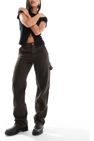 Stradivarius STR - Brune baggy bukser