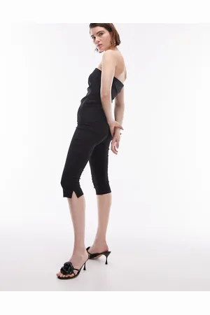 Topshop Sorte capri-bukser i bengalin