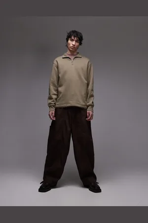 Topman Kakigrøn sweatshirt med 1/4 lynlås