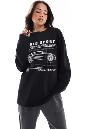 ASOS Og langærmet skatertop med "World Sport"/bil-grafik