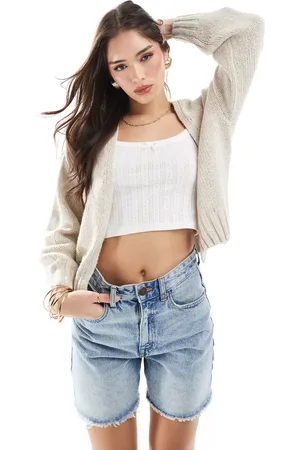 Hollister Havrefarvet åben cardigan i afslappet pasform-Neutral