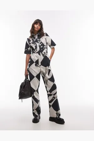 Topshop Kortærmet jumpsuit med print