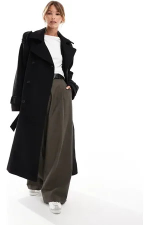 ASOS Formel trenchcoat i , imiteret uld-Grå
