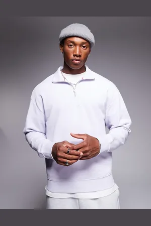 HUGO BOSS Durty - Lyslilla sweatshirt med halv lynlås