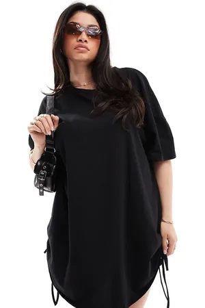 In The Style Oversized T-shirt-minikjole med rynker og bindebånd i siden i