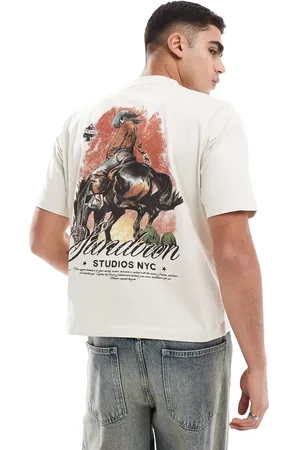 Cotton On Cotton On - T-shirt i cropped pasform med Sundown Studios-Neutral
