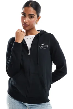 Hollister Hættetrøje med lynlås og logodetalje