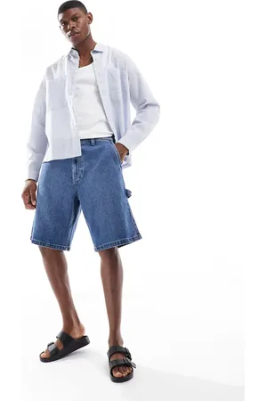 Hollister Mellemblå og forvaskede jorts med baggy pasform