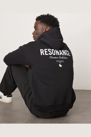 SELECTED Oversized hættetrøje med tekstprint på ryggen