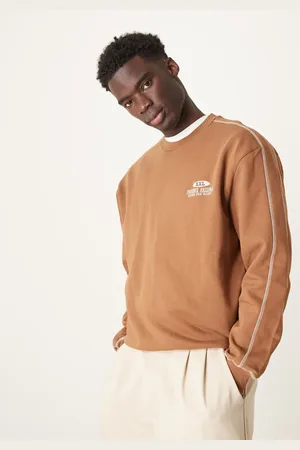 ASOS Brun og oversized sweatshirt med firkabtet pasform og print på brystet