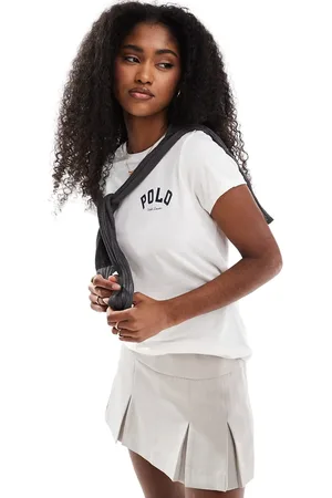 Ralph Lauren Råhvid T-shirt med logo på brystet