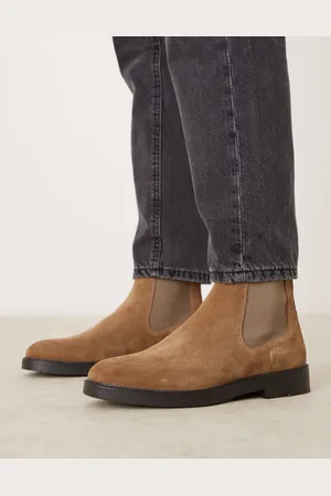 ASOS Gyldenbrune Chelsea-støvler i ruskind-Neutral