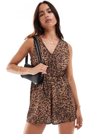 Miss Selfridge Playsuit med blondekant og -Multifarvet