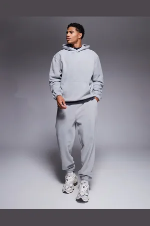 ASOS Gråmelerede tapered joggingbukser i fleece