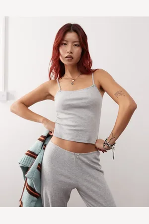 Monki Mix og match - Kort og pyjamastop i pointelle-strik med små sløjfer