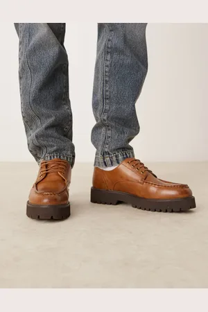 ASOS Gyldenbrune sko med snørebånd og apron-toe