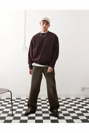 Weekday Bordeauxrød og oversized sweatshirt i kraftig jersey-Lilla