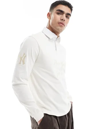 New Era NY Yankees - Cremehvid rugby-polo med logo
