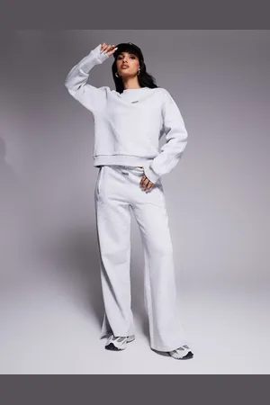 ASOS Weekend Collective - Gråmelerede joggingbukser med lige ben og lommedetalje - Del af sæt
