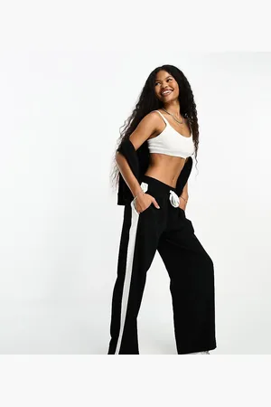 ASOS Petite - Sorte pull-on-bukser med kontrasterende paneler
