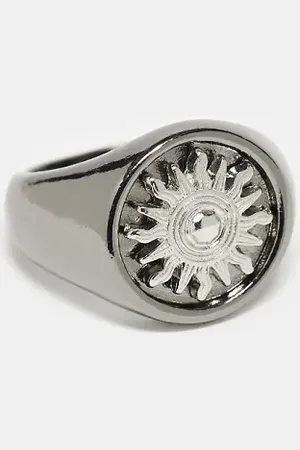 Icon Brand Earthland - Signetring med soldesign i gråt metal-Sølv
