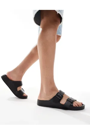 ASOS Sorte sandaler med to stropper i gummi