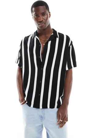 JACK & JONES Skjorte med reverskrave og lodrette striber