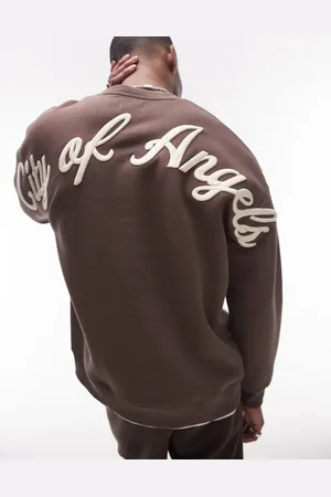 Topman Oversized sweatshirt med "City of Angels"-broderi på bryst og ryg