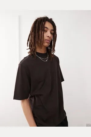 Weekday Mørkebrun og afslappet T-shirt i kraftig jersey
