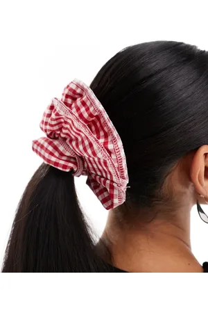 Easilocks X ASOS - Oversized hårelastik med røde gingham-tern - Kun hos ASOS