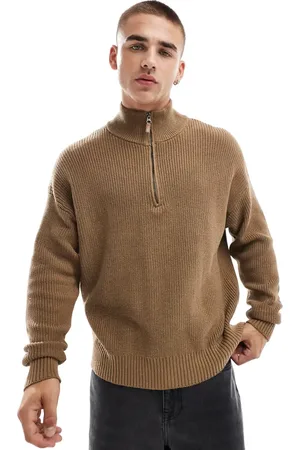 Cotton On Cotton On - Strikket polo med lange ærmer i gyldenbrun