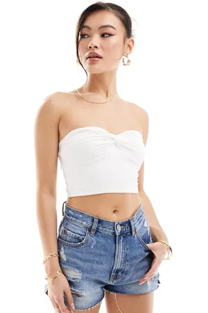 ASOS Croptop med bandeausnit og snoning foran