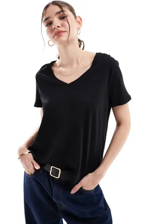Pimkie Basis-T-shirt med V-hals i bomuld