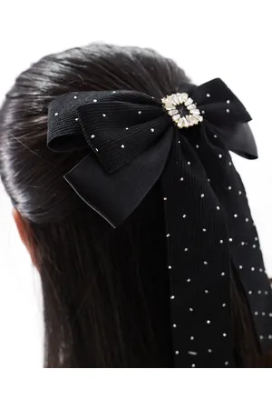 Easilocks X ASOS - Sort hårsløjfe med rhinsten - Kun hos ASOS