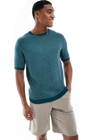 Threadbare Strikket T-shirt med geometrisk print i og ecrufarve