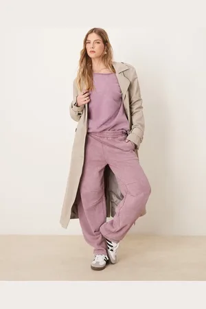 ASOS Forvaskede lilla joggingbukser med barrel-ben