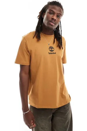Timberland Beige T-shirt med lille centralt logo-Brun