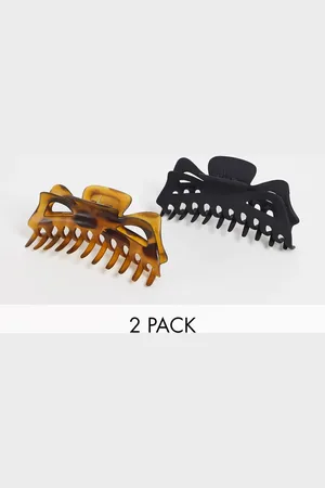 KITSCH Pakke med 2 store, klassiske hårklemmer i plastik - NOC