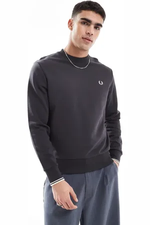 Fred Perry Mørkegrå sweatshirt med rund hals