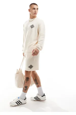 The Couture Club Strikkede shorts med emblem i rå - Del af sæt