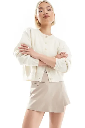 ASOS Premium - Elegant gråbrunt slå om-skort-Neutral