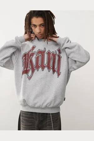 Karl Kani Gråmeleret sweatshirt med rund hals og logoprint