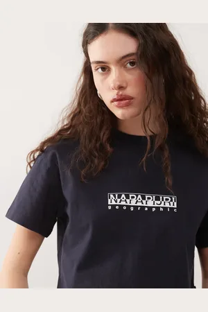 Napapijri Cropped T-shirt med firkantet logo