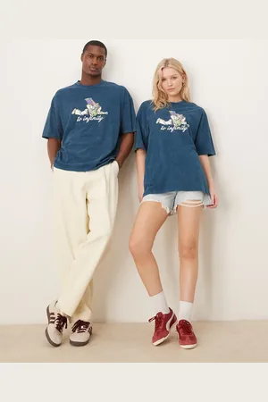 ASOS Disney Pixar - Unisex - Forvasket blå oversized T-shirt med Toy Story Buzz Lightyear-print