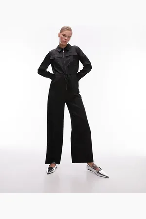 Topshop Cargo-jumpsuit i satin
