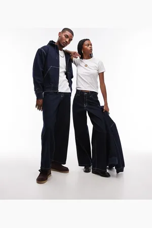 Dickies Loose Wave - jeans med vide ben i skyllet denim